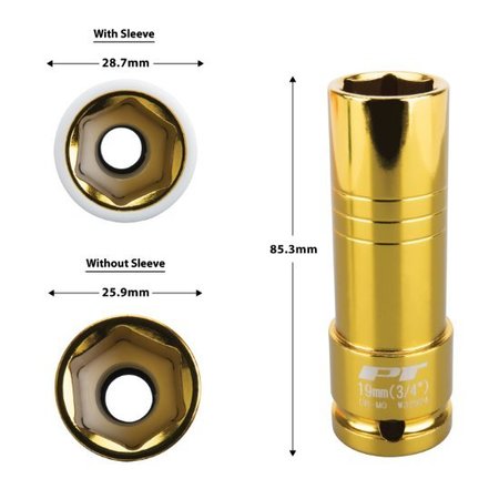 Performance Tool 1/2 In Dr. Thin Wall Socket 19 Mm Socket-Tw Imp 1, W32924 W32924